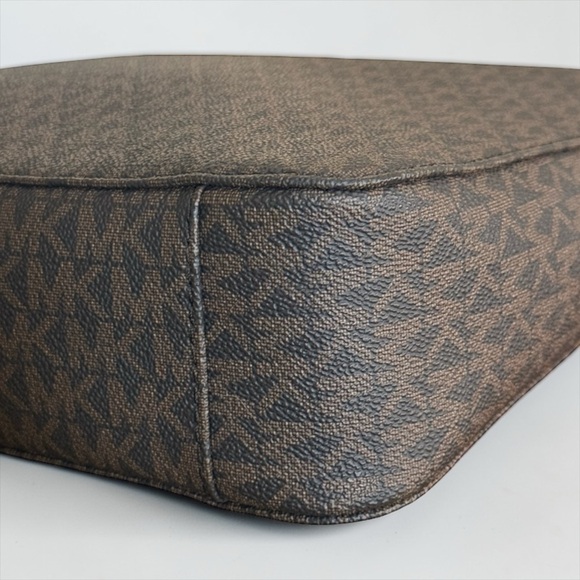 Michael Kors Brown MK Logo Crossbody Bag with Tan Leather Strap - Picture 6 of 14